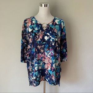 Dana Buchman Multicolor Floral  Rayon Size L